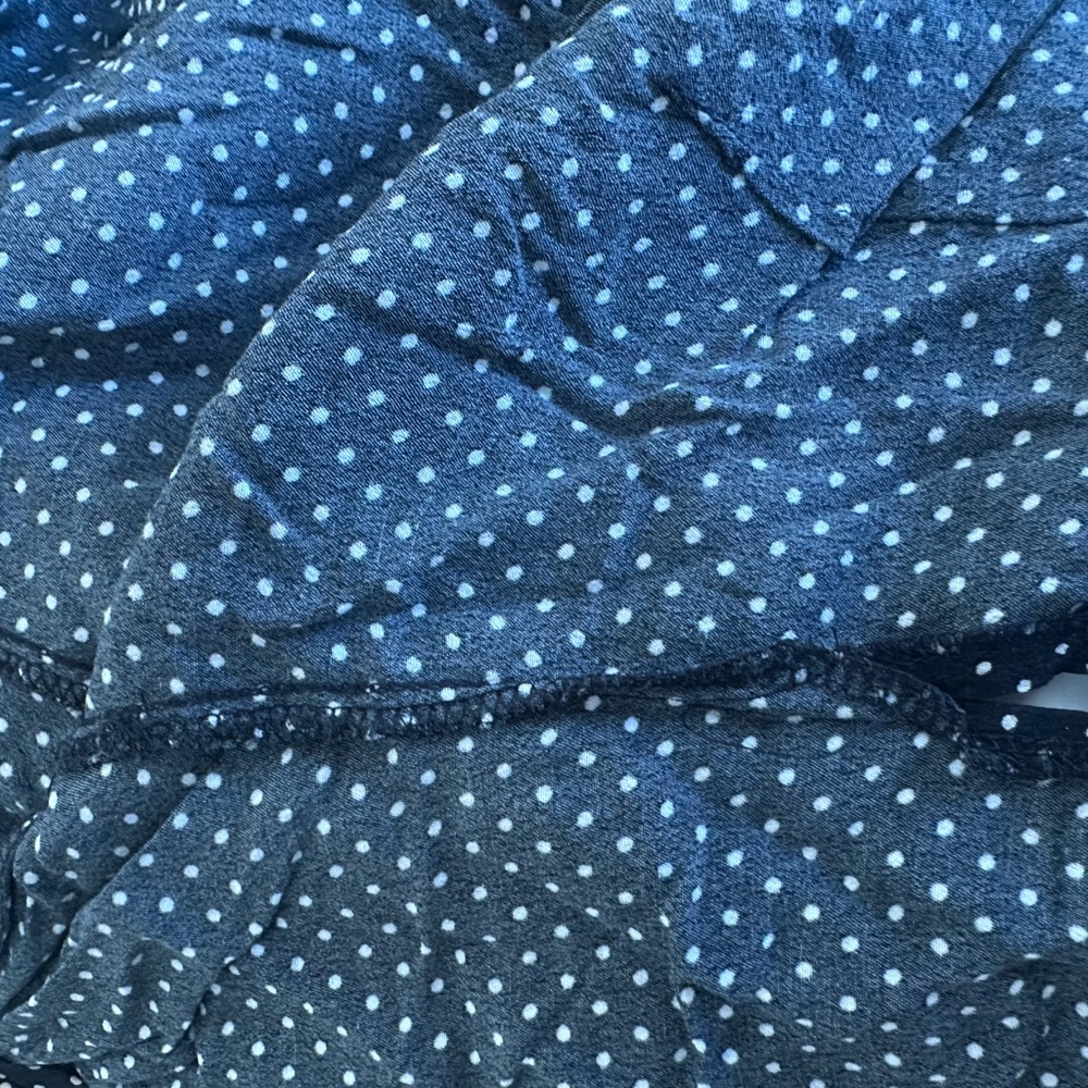 Brandy Melville Black and White Polka Dot Tie Front Crop Top - Picture 5 of 5